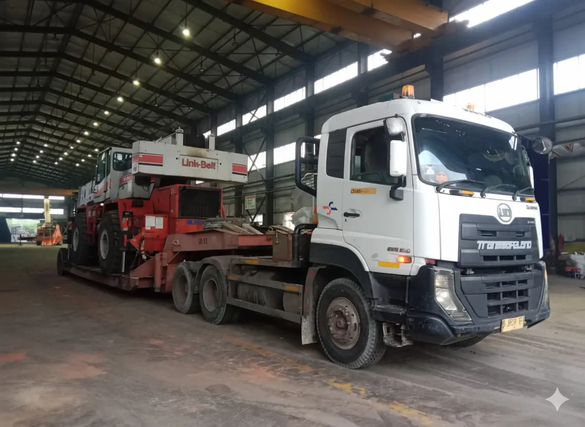 Dolly Trailer carrying a Link-Belt crane